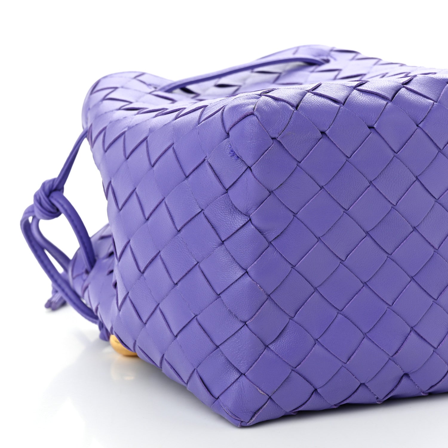 Bottega Veneta Nappa Intrecciato Small Drawstring Bucket Bag Purple 8 of 9
