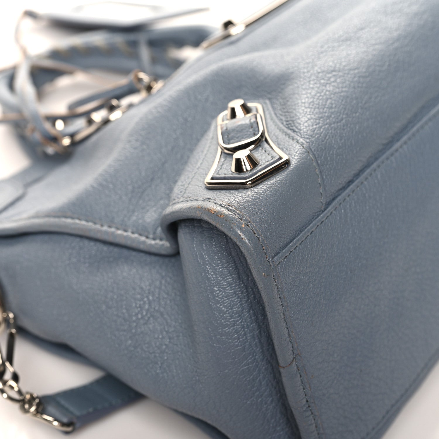 Balenciaga Chevre Silver Metallic Edge Hardware City Bleu Acier 10 of 14