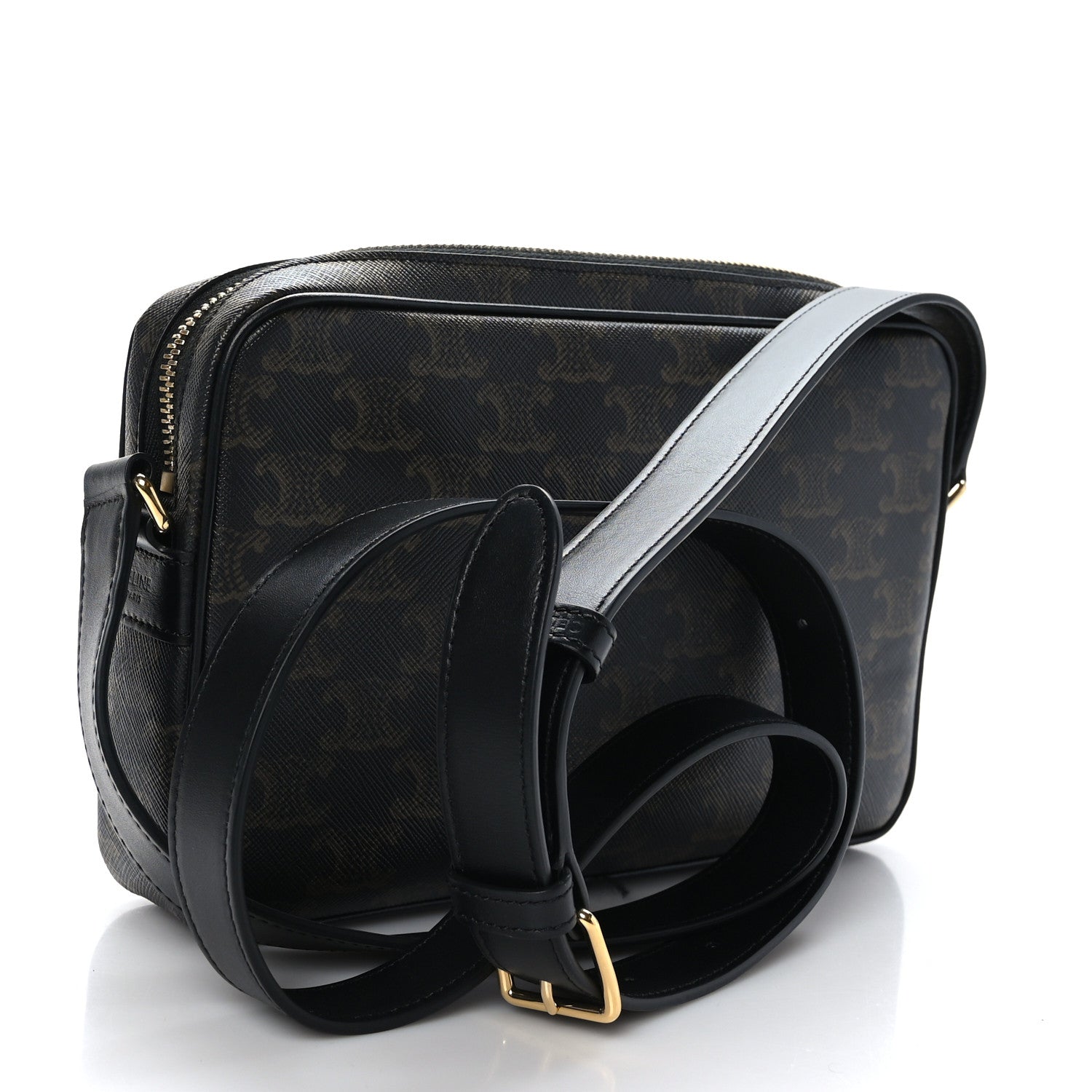 Celine Triomphe Canvas Medium Messenger Bag Black 3 of 10
