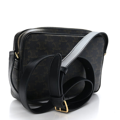 Celine Triomphe Canvas Medium Messenger Bag Black 3 of 10