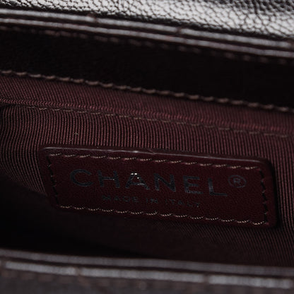 Chanel Shiny Goatskin Quilted Small Double Chained Messenger Flap Burgundy 6 of 7