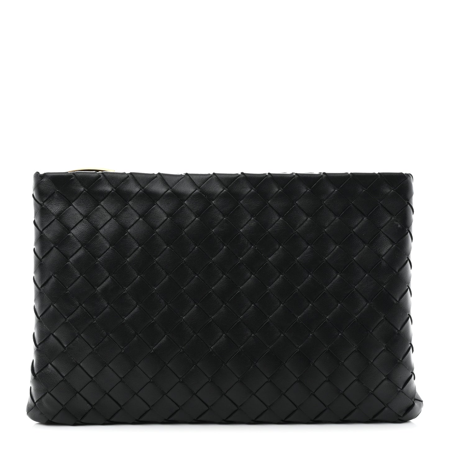 Nappa Intrecciato Flat Zip Pouch Black