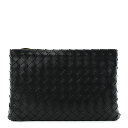Bottega Veneta Nappa Intrecciato Flat Zip Pouch Black 1 of 7