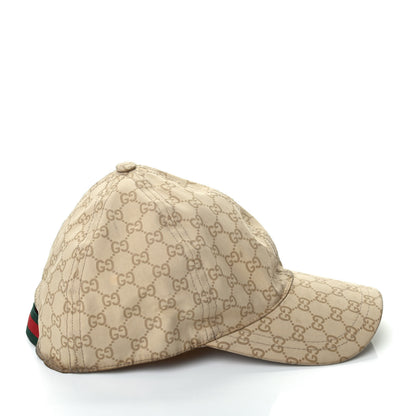Gucci Cotton Monogram GG Web Baseball Hat Beige 3 of 4