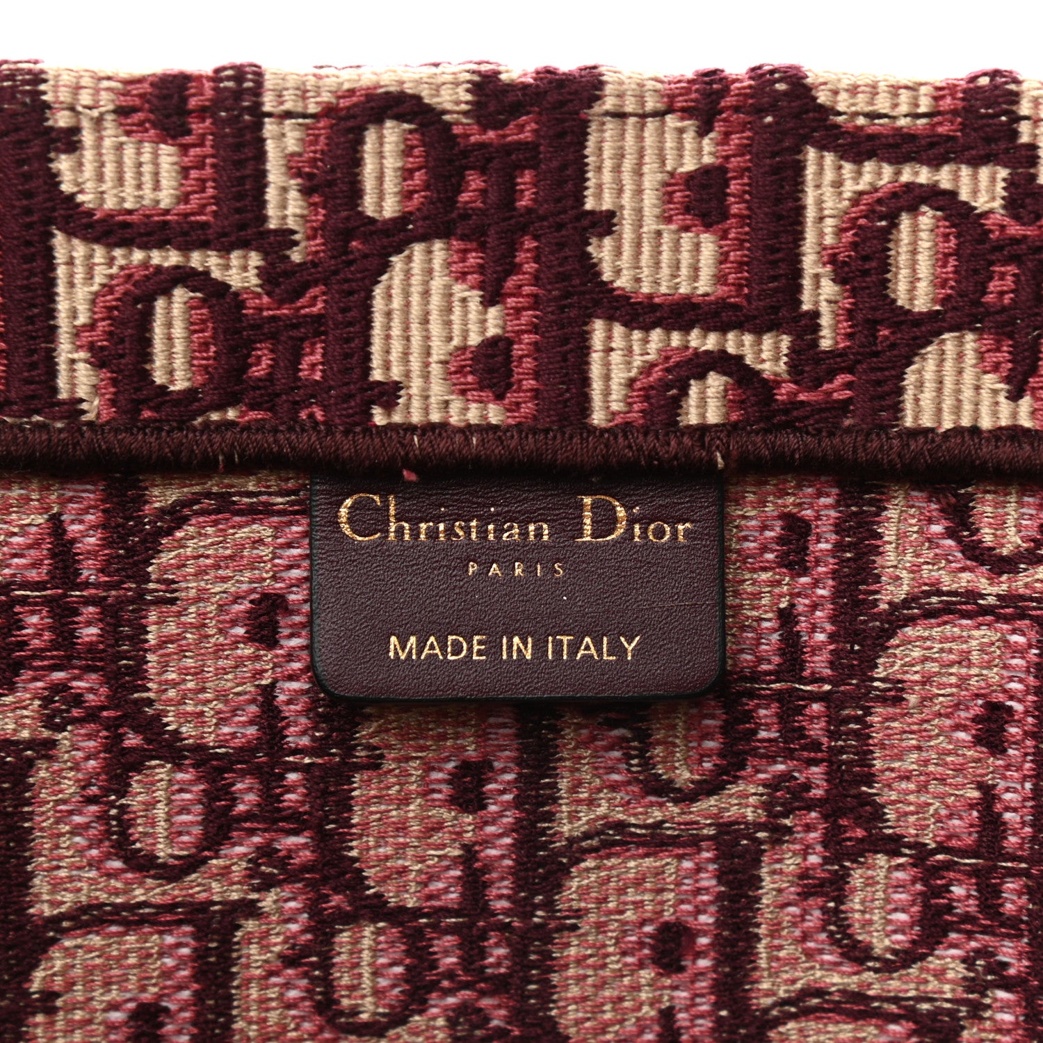 Christian Dior Oblique Large Book Tote Burgundy Multicolor 6 of 11