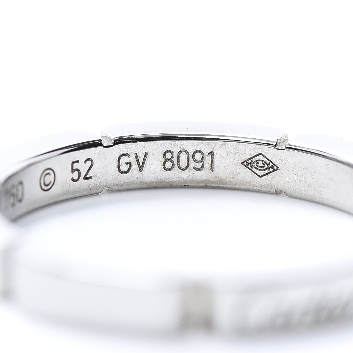 Cartier 18K White Gold 2.5mm Maillon Panthere Wedding Band Ring 52 6 5 of 5