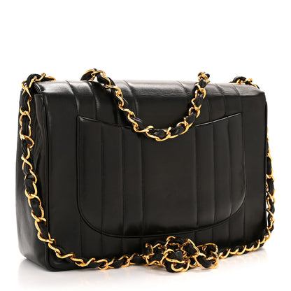 Chanel Lambskin Vertical Quilt Jumbo Single Flap Black 3 of 14