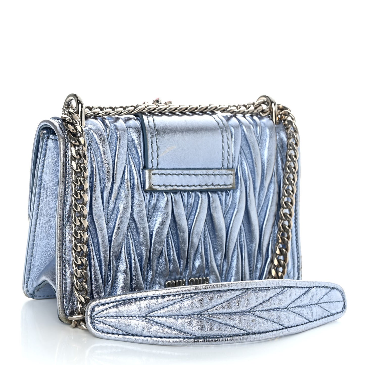 Metallic Nappa Matelasse Crystal Embellished Lady Shoulder Bag