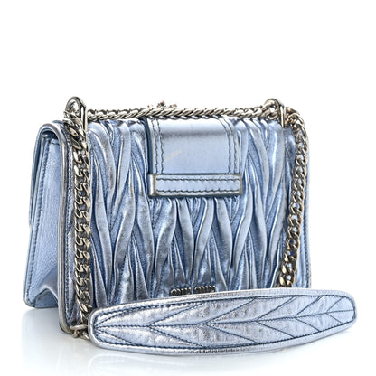 Miu Miu Metallic Nappa Matelasse Crystal Embellished Lady Shoulder Bag 3 of 11