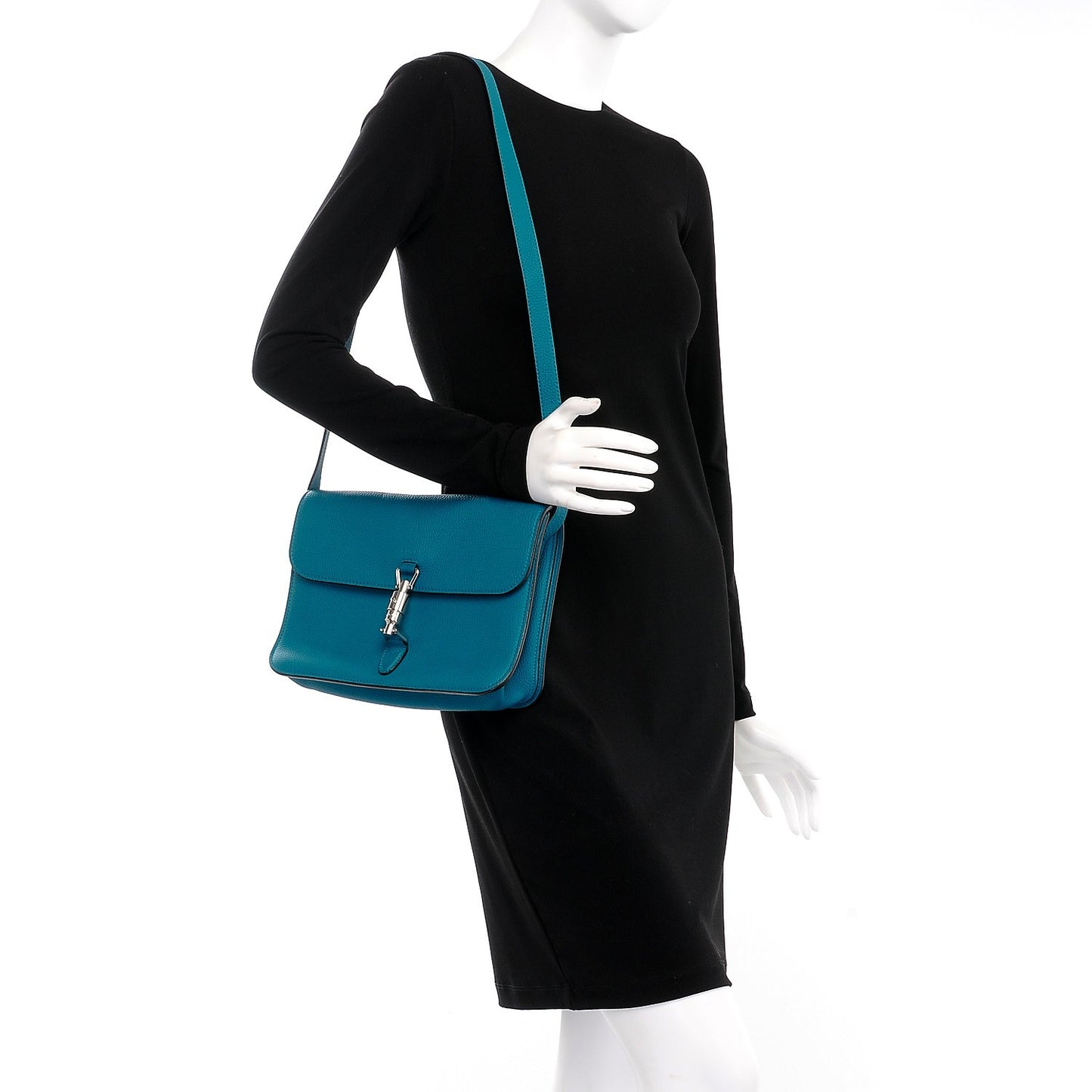 Soft Calfskin Small Jackie Shoulder Bag Blue