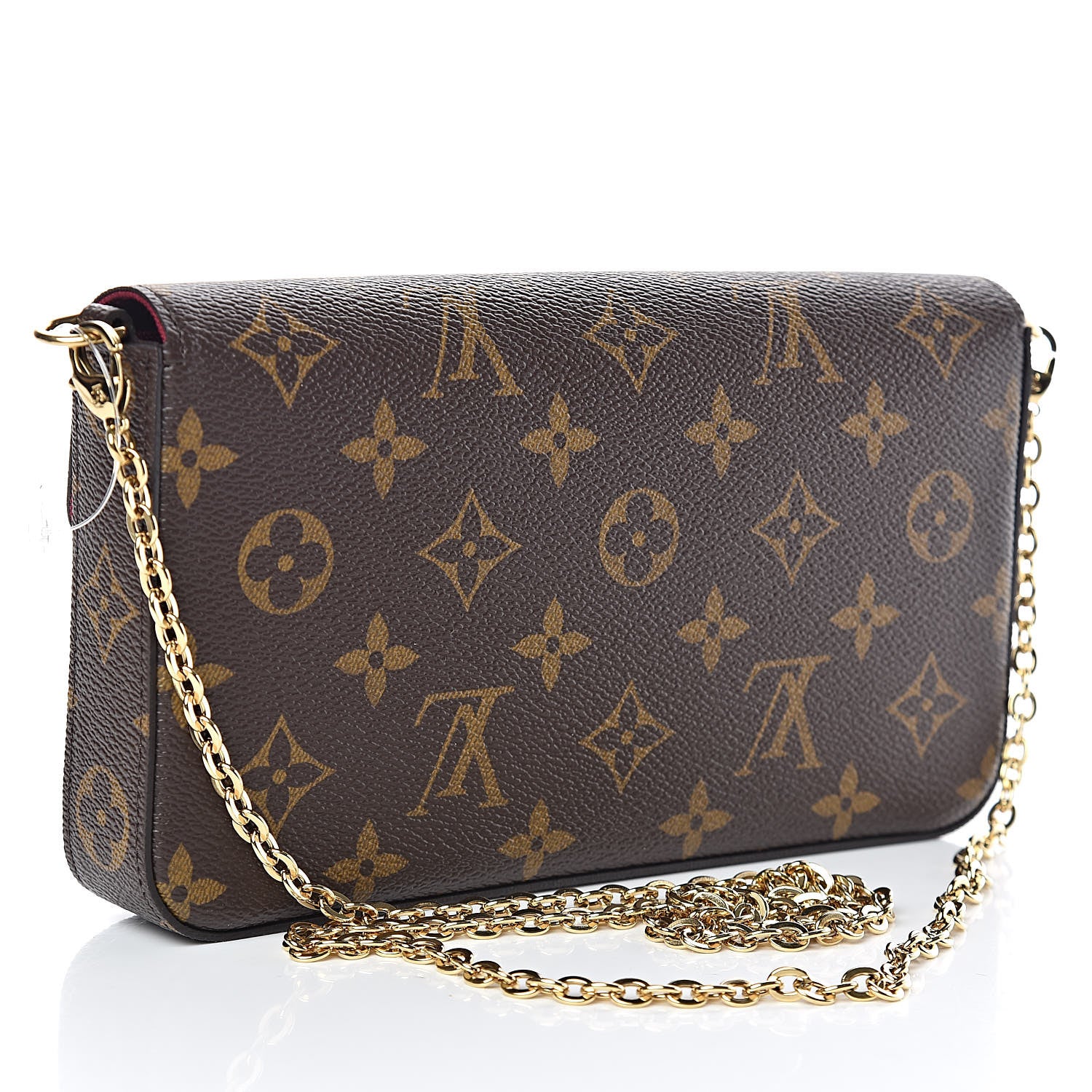Louis Vuitton Monogram Pochette Felicie Chain Wallet Fuchsia 3 of 9