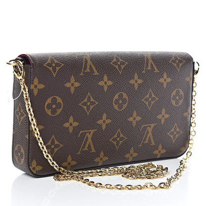 Louis Vuitton Monogram Pochette Felicie Chain Wallet Fuchsia 3 of 9