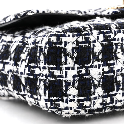 Chanel Tweed Resin Quilted Mini Heart Square Flap Navy White Black 10 of 11