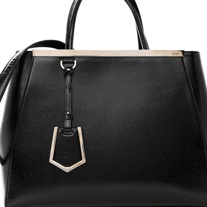Fendi Patent Vitello Elite Regular 2Jours Tote Black 8 of 12