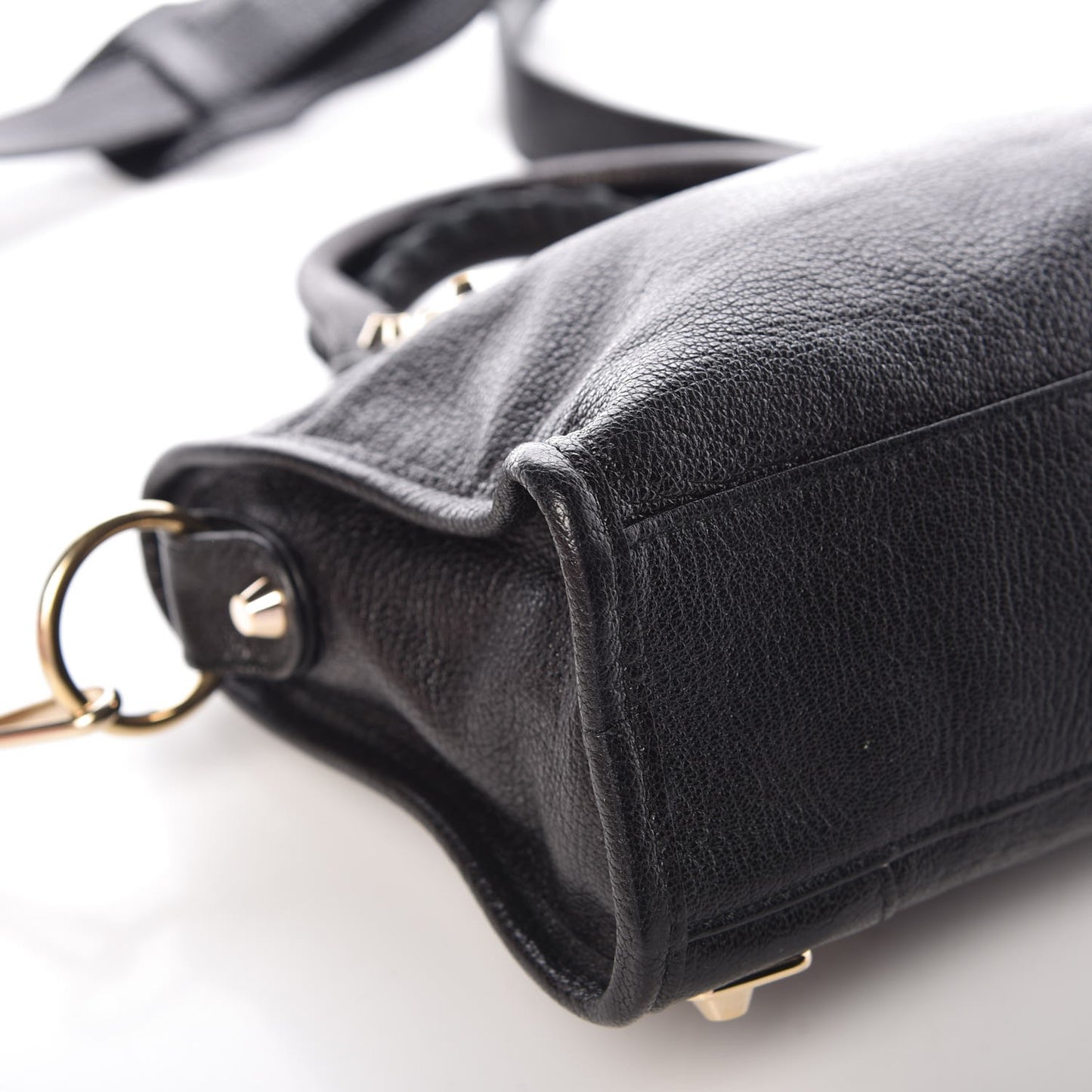 Chevre Gold Metallic Edge Hardware Mini City Black