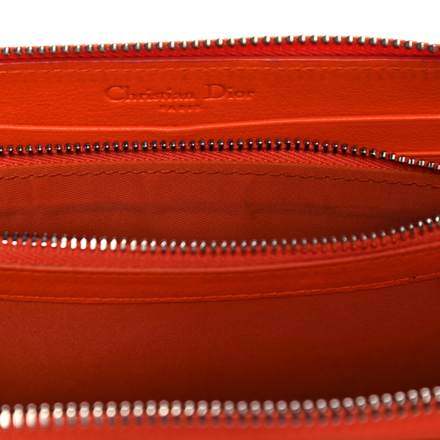 Patent Cannage Zip Around Wallet Orange
