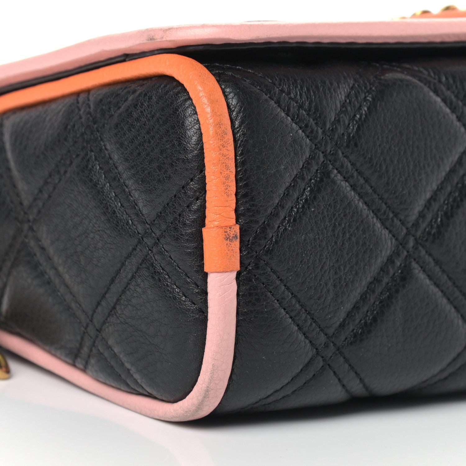 Marc Jacobs Grained Calfskin Quilted Double Stitched The Status Flap Crossbody Bag Black Multi 9 of 14