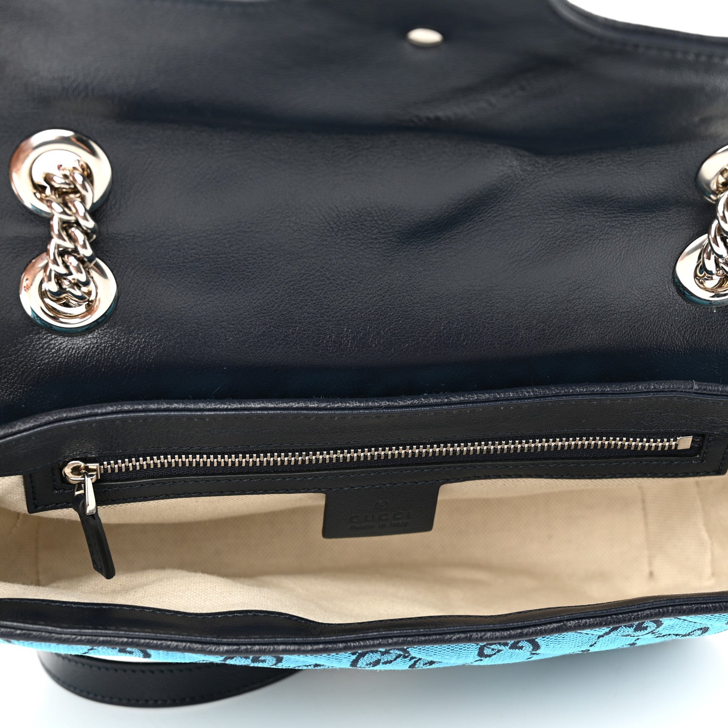 Gucci Monogram Multicolor Matelasse Diagonal Small GG Marmont Shoulder Bag Light Blue 5 of 10