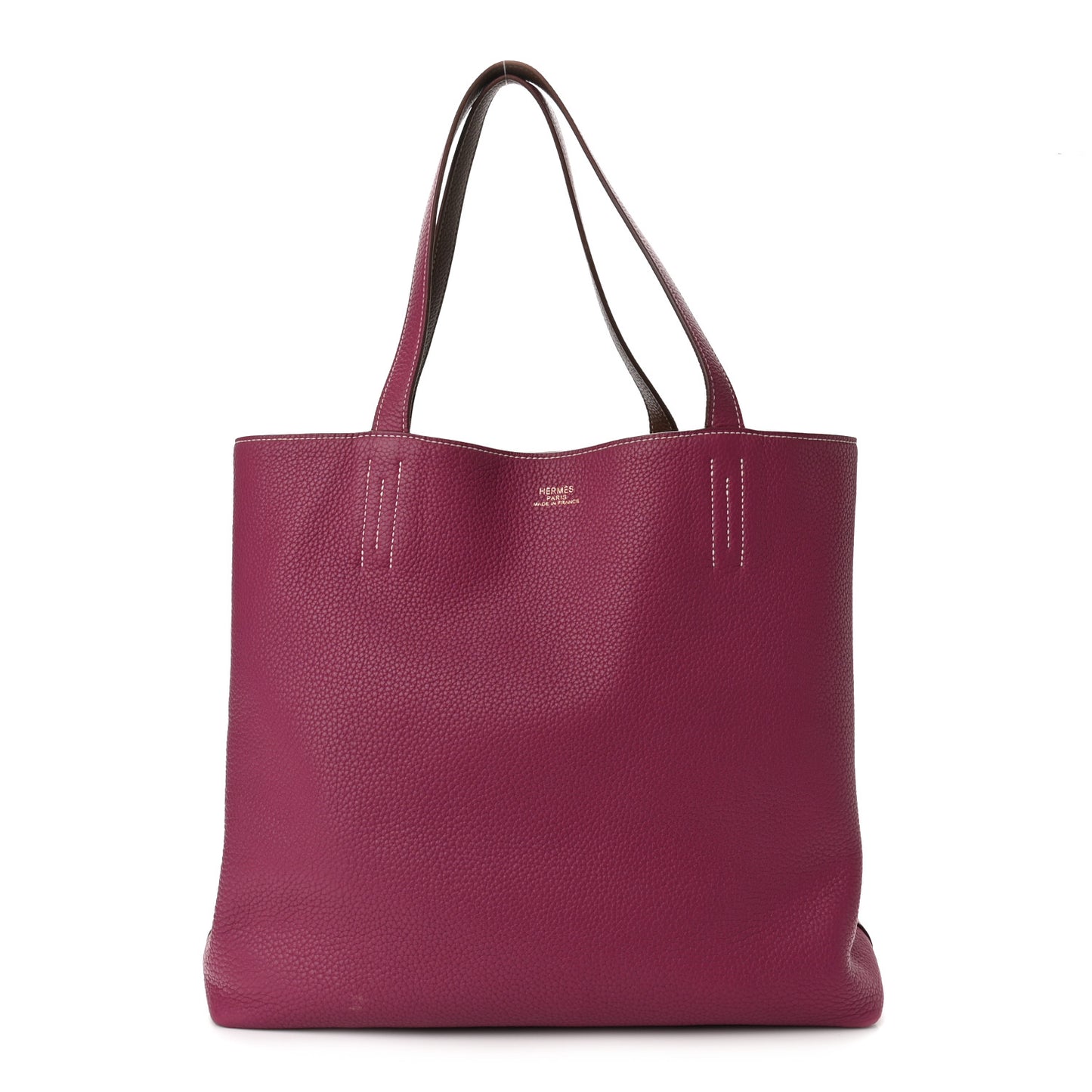 Taurillon Clemence Double Sens 45 Reversible Tote Marron D'Inde Tosca