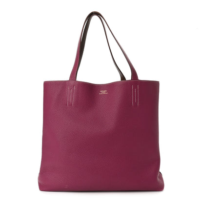 Hermes Taurillon Clemence Double Sens 45 Reversible Tote Marron D'Inde Tosca 1 of 15