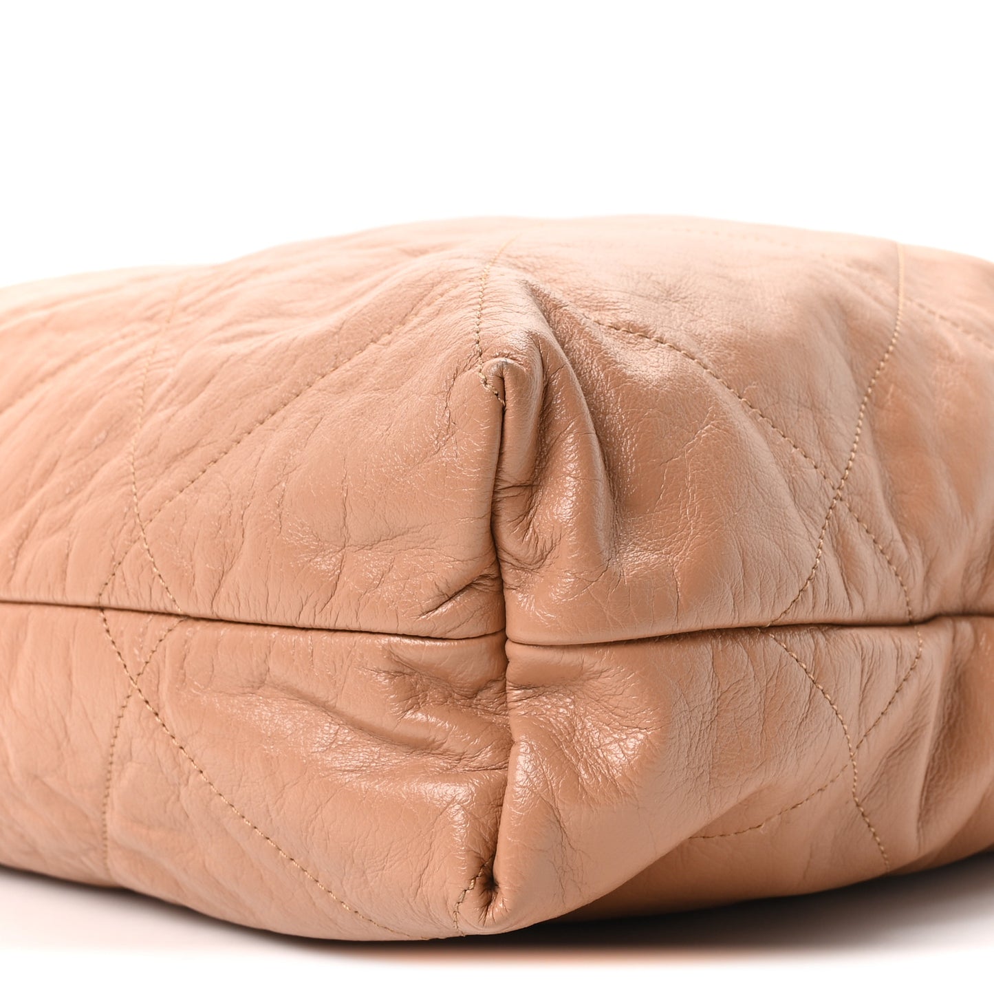 Shiny Calfskin Quilted Large Chanel 22 Brown