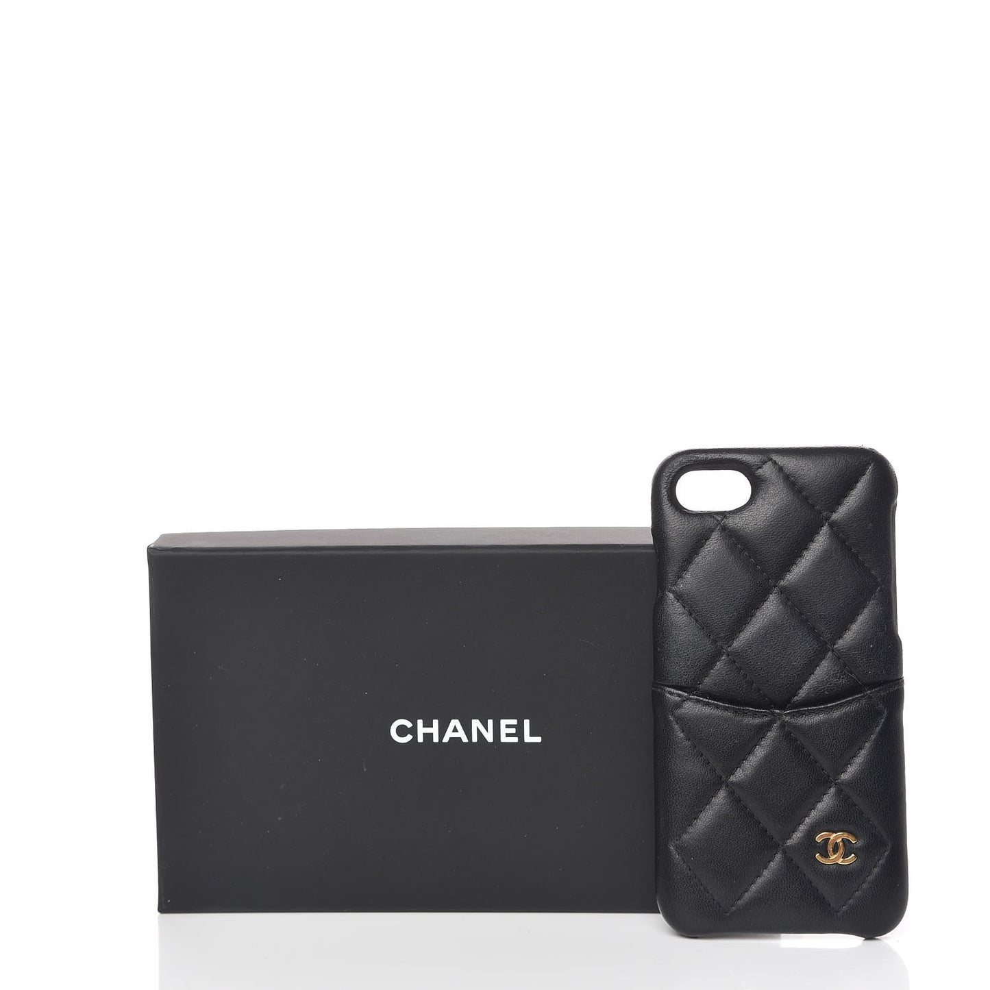 Lambskin Quilted iPhone 7/8 Coco Tech Case Black