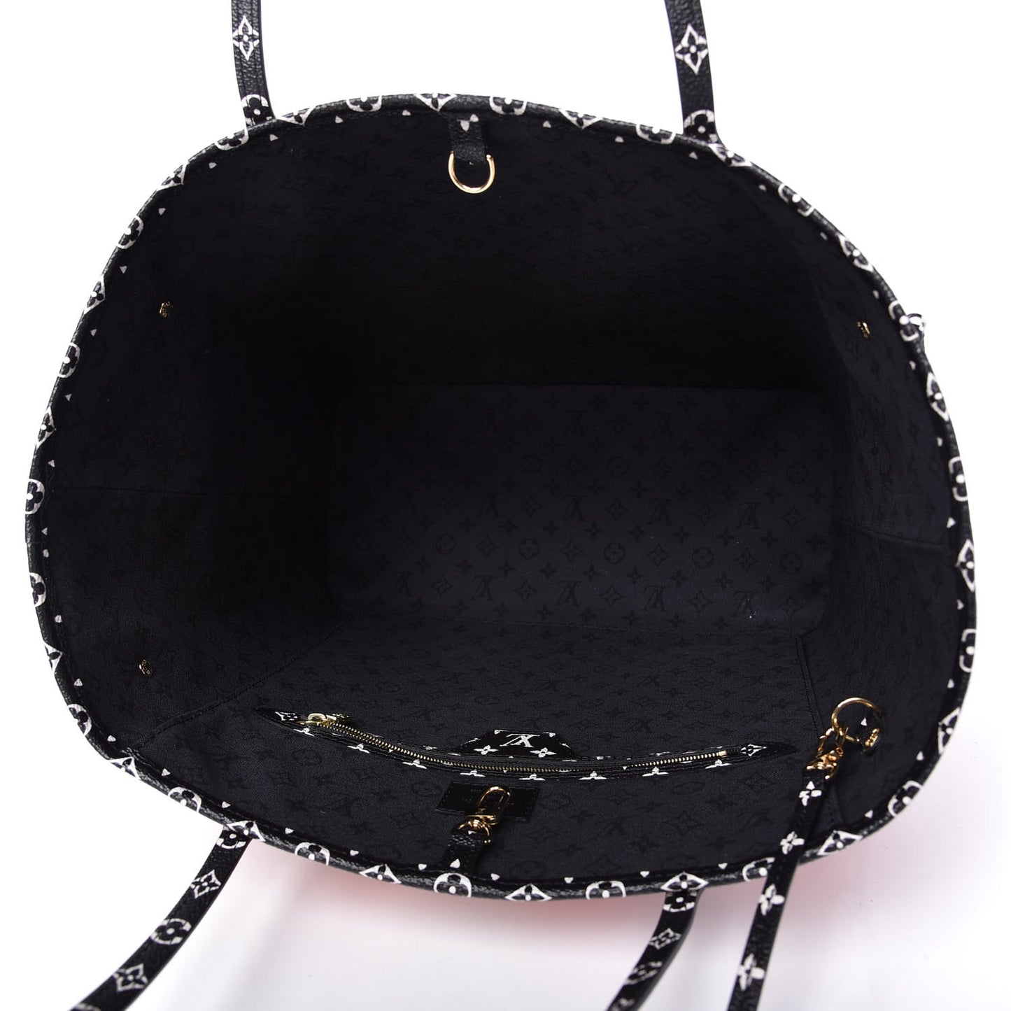 Monogram Giant Crafty Neverfull MM Creme Rouge Black
