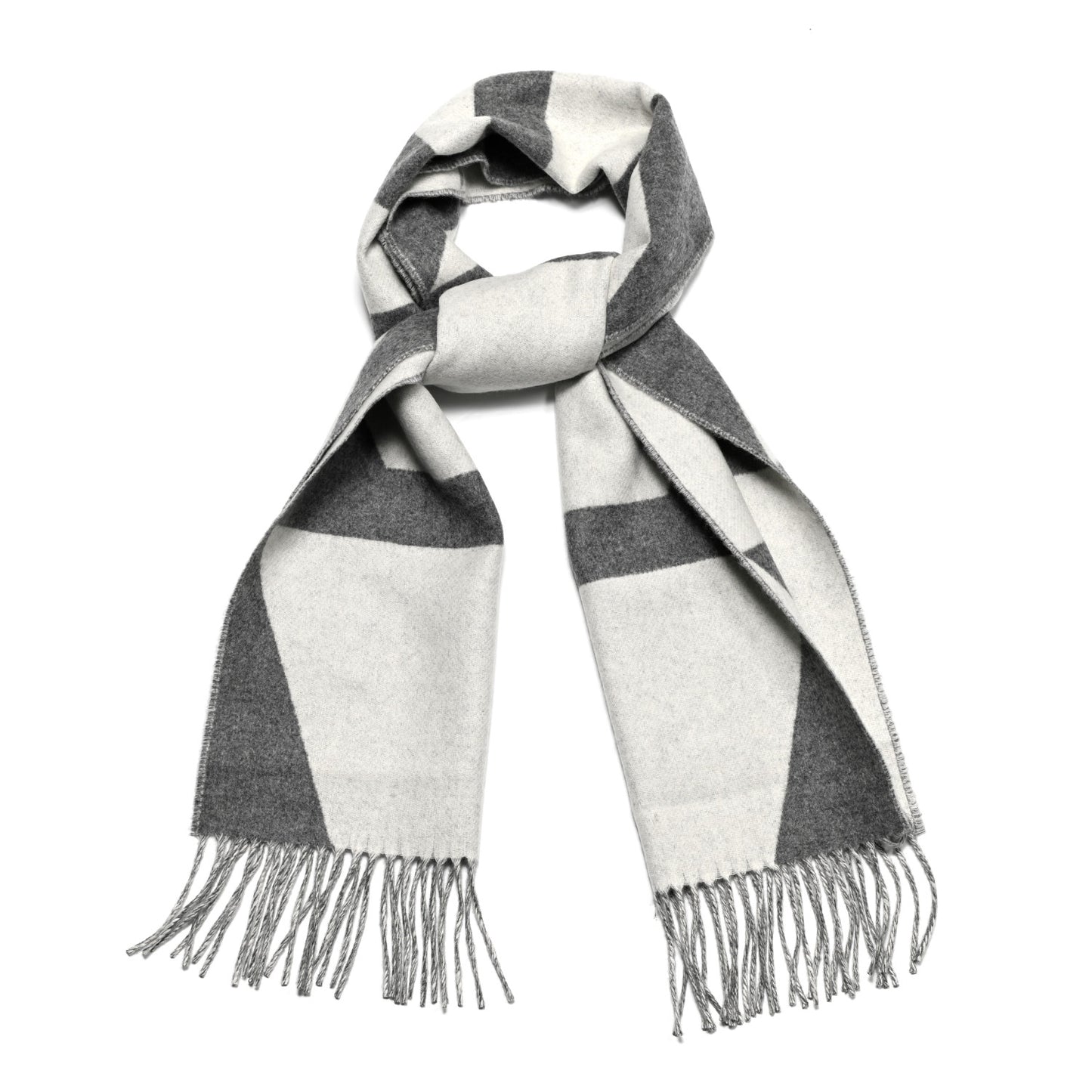 Cashmere Casaque Optique Muffler Ivorie Flanelle