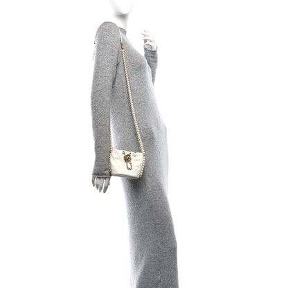 Chanel Calfskin Quilted Pearl Mini About Pearls Drawstring Bucket Bag White 2 of 10
