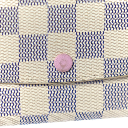 Louis Vuitton Damier Azur Emilie Wallet Rose Ballerine 12 of 15