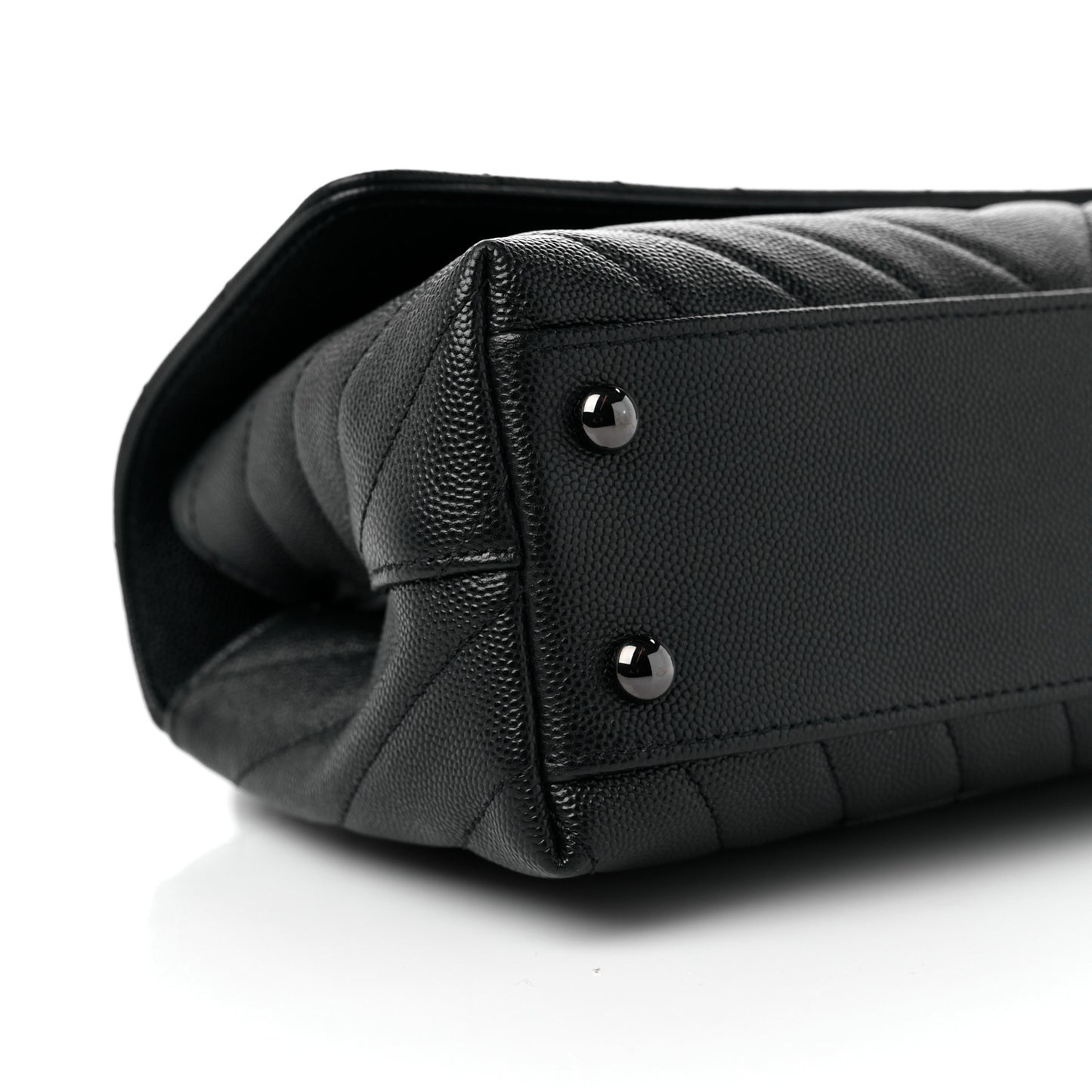 Caviar Chevron Quilted Mini Coco Handle Flap So Black