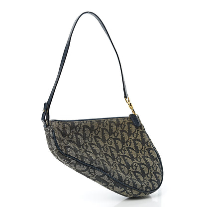 Christian Dior Monogram Mini Saddle Pochette Navy 3 of 10