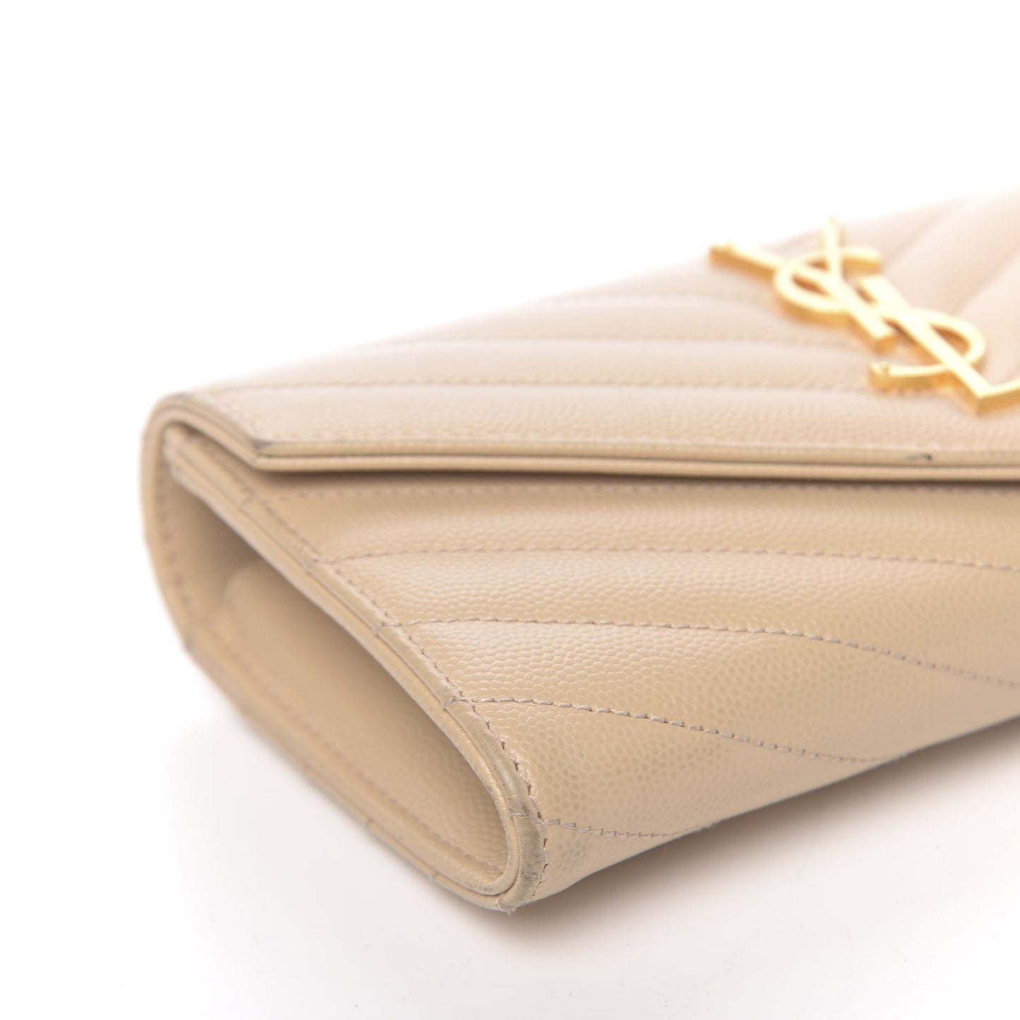 Grain De Poudre Matelasse Chevron Monogram Flap Wallet Nude Powder
