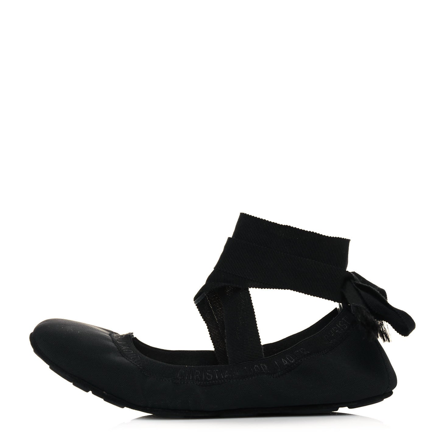 Micro Mesh Academy Lace-Up Ballerina Flats 41 Black