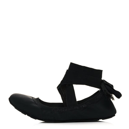 Christian Dior Micro Mesh Academy Lace-Up Ballerina Flats 41 Black 1 of 9