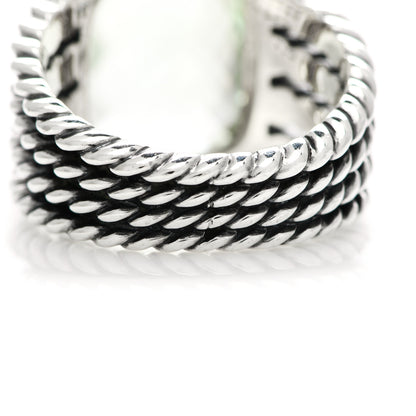 David Yurman Sterling Silver Diamond Prasiolite 16mm Wheaton Ring 52 6 7 of 7