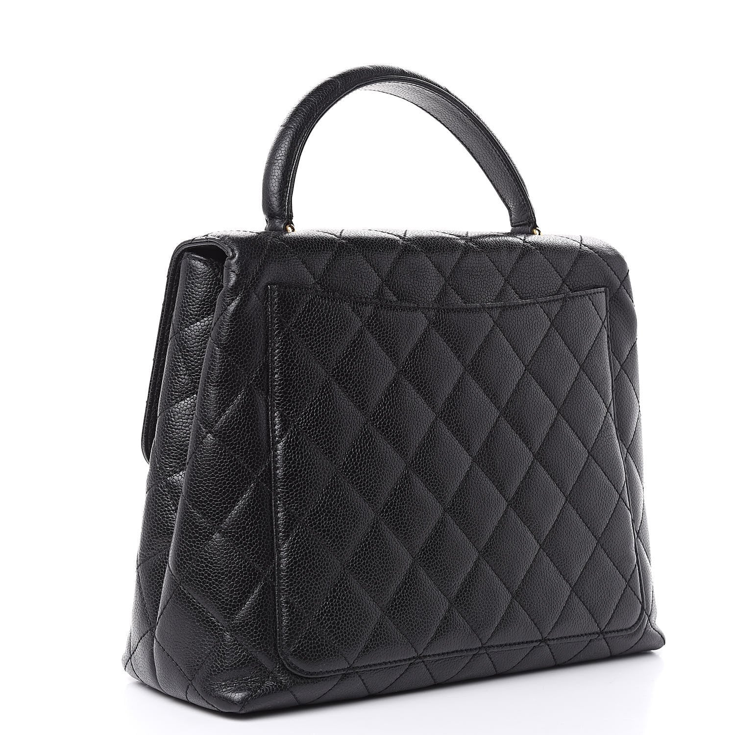 Chanel Caviar Quilted Jumbo Kelly Flap Black 3 of 15