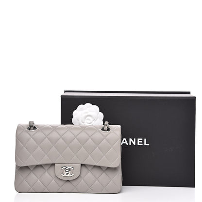 Chanel Lambskin Quilted Small Double Flap Grey 12 of 12