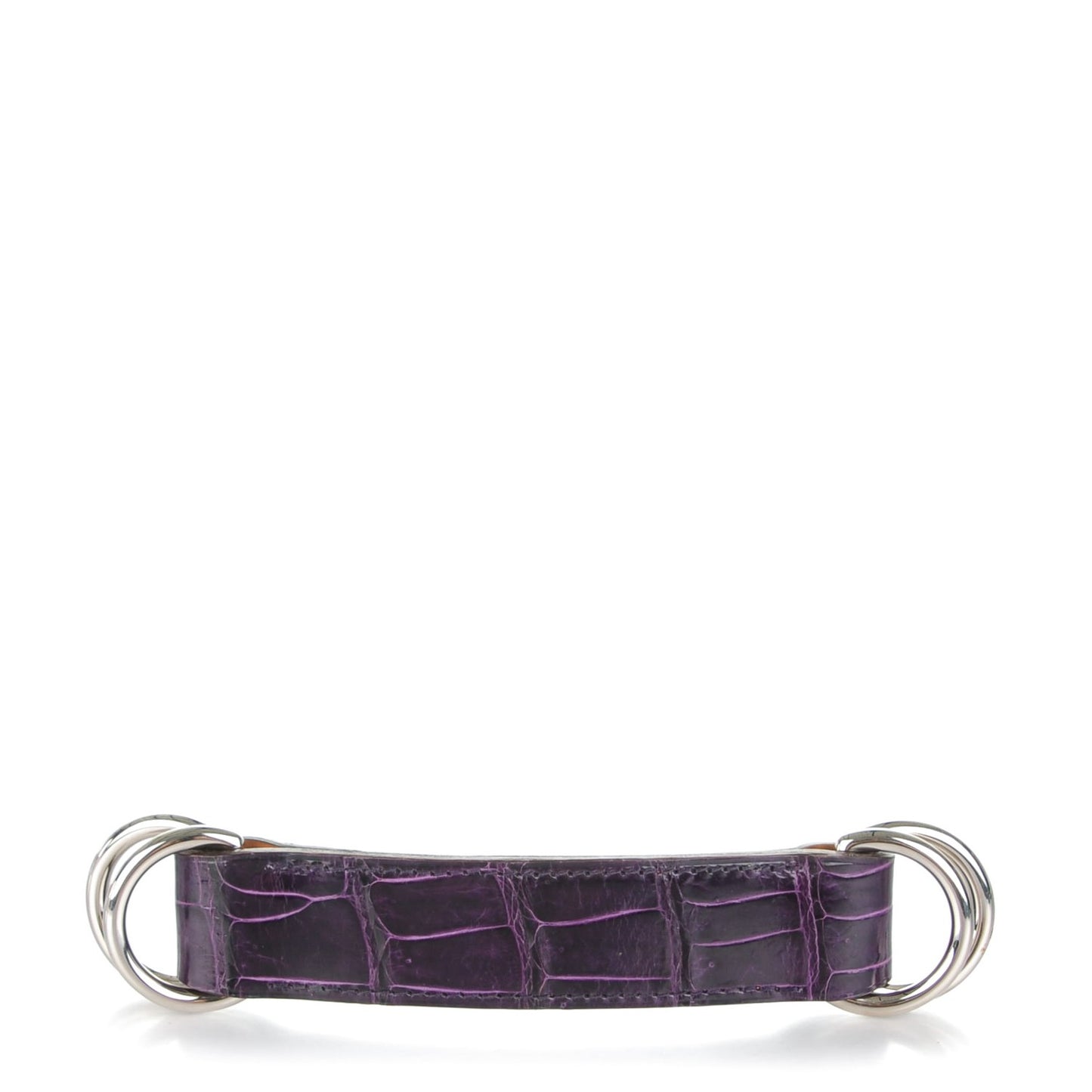 Shiny Porosus Crocodile Romance Scarf Ring Amethyst