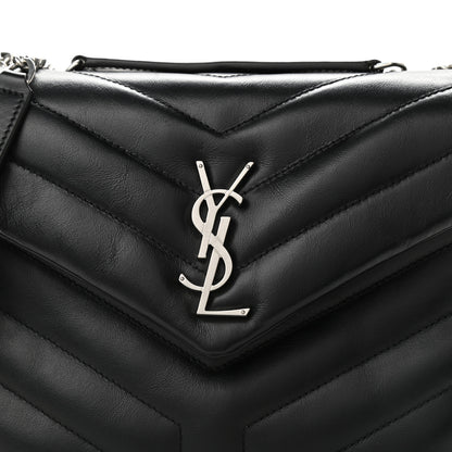 Saint Laurent Calfskin Y Quilted Monogram Small Loulou Chain Satchel Black 9 of 12