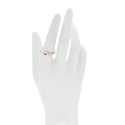 Tiffany 18K Rose Gold Diamond 2.5mm T T1 Ring 58 8.5 2 of 5