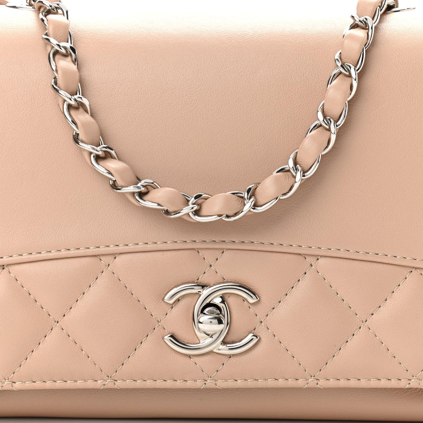 Calfskin Small Tramezzo Flap Beige