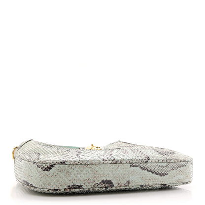Gucci Snakeskin Calfskin Small Jackie 1961 Hobo Teal Light Teal 4 of 10