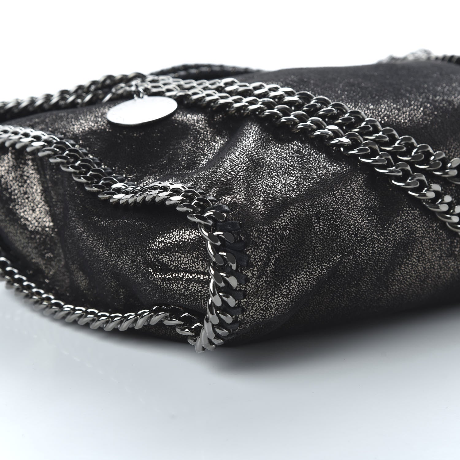 Stella McCartney Chamois Shiny Dotted Small Falabella Tote Ruthenium 6 of 9
