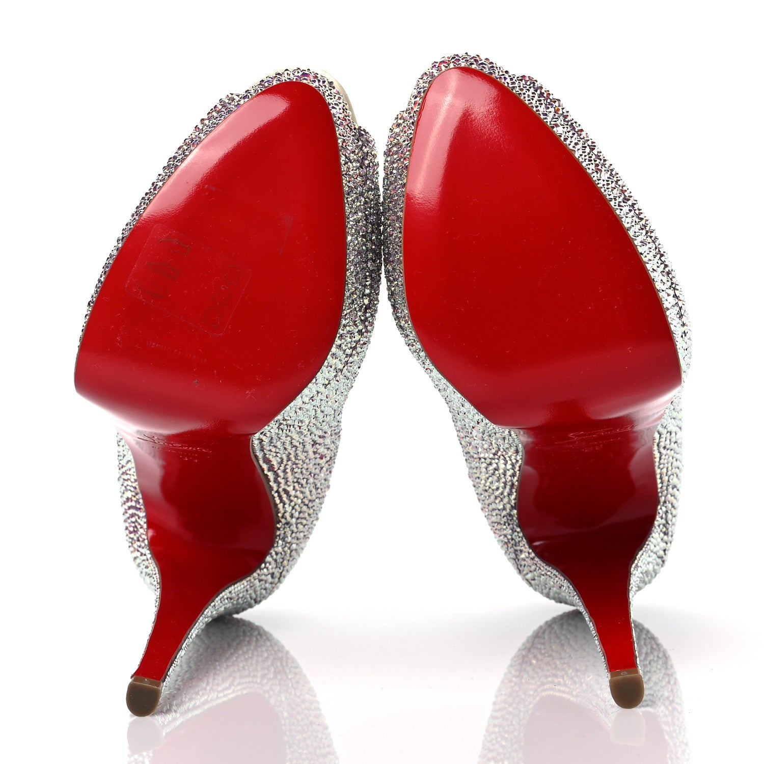 Christian Louboutin Suede Metallic Strass Lady Peep 150 Pumps 39 Aurora Borea 5 of 7