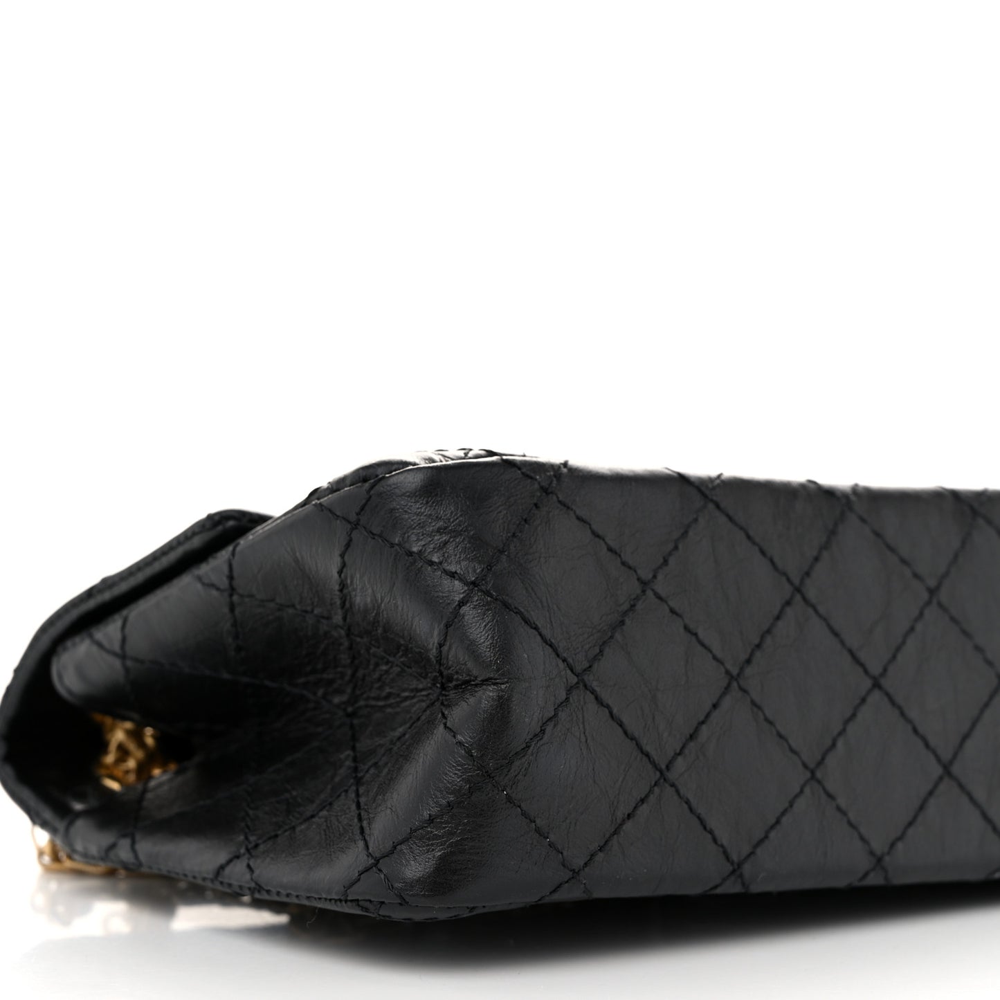 Aged Calfskin Quilted 2.55 Reissue Mini Flap Black