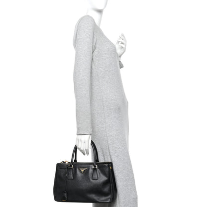 Prada Saffiano Lux Small Galleria Double Zip Tote Black 2 of 10