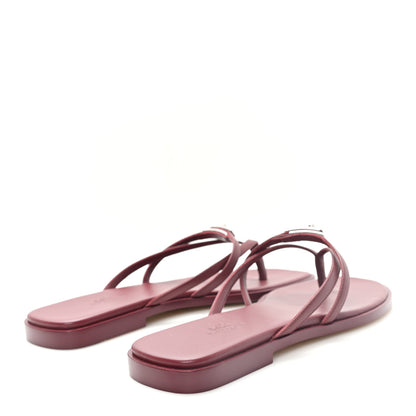 Hermes Calfskin Miss Sandals 39 Rouge H 5 of 9
