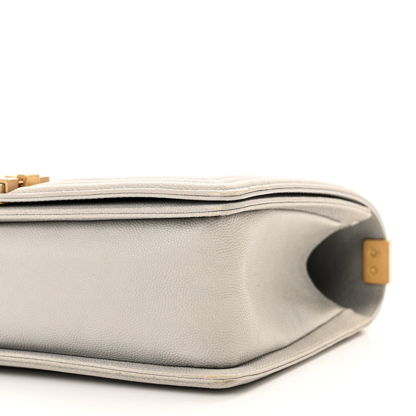 Caviar Quilted New Medium Boy Flap Grey