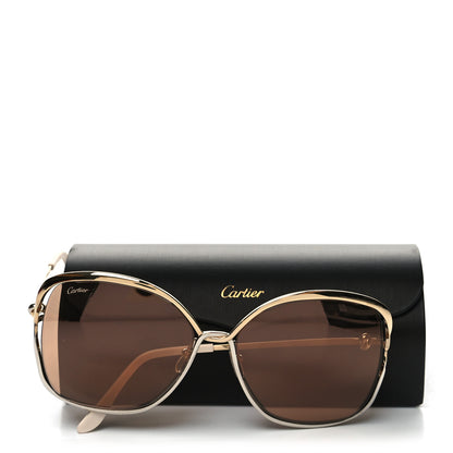 Cartier Metal Trinity Sunglasses CT0225S Brown Gold Silver 9 of 9